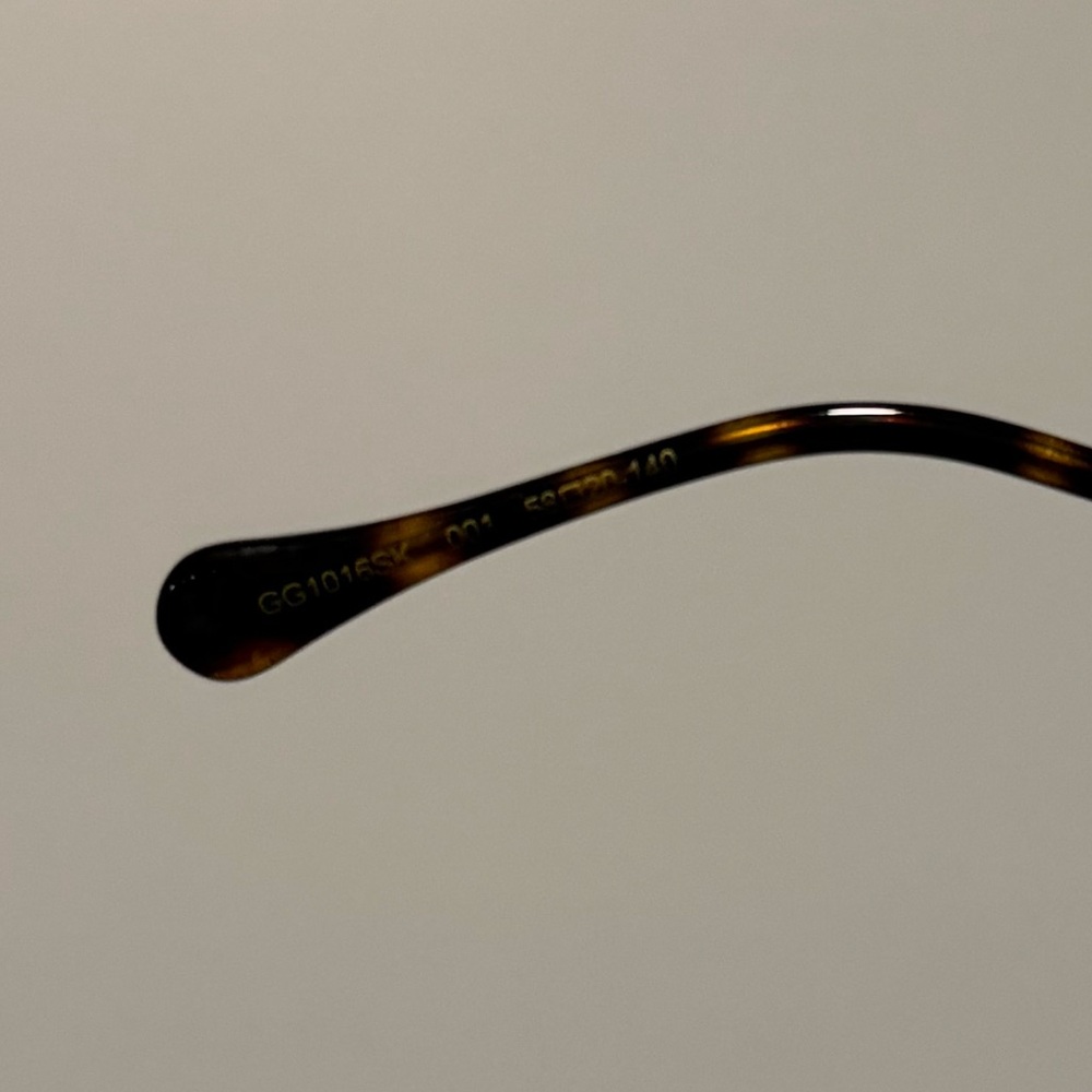 Gucci Black Sunglasses with Gold Accents - Picture 9 of 9